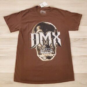 DMX T-shirt Men's Size Medium Brown Short Sleeve Skull Hip Hop Rap Unisex NWT